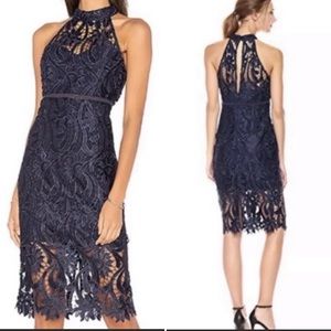 BARDOT Navy Blue Lace Cocktail Dress